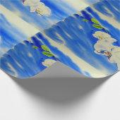 schilderij van orchidee Waterverf, bries, wolken Cadeaupapier (Hoek)