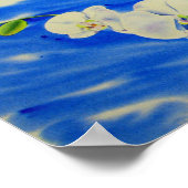 schilderij van orchidee Waterverf, bries, wolken Poster (Hoek)