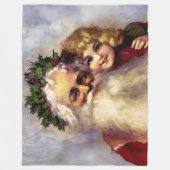 Schilderij van Oude Kerstman met kind Fleece Deken (Voorkant)