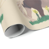 Schilderij van Paard Staand Kijken, Gras Wrapping Cadeaupapier (Rol Hoek)