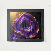 Schilderij van Paarse Amethist Geode Gold Wandkleed (Voorkant (horizontaal))