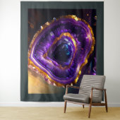 Schilderij van Paarse Amethist Geode Gold Wandkleed (In situ)