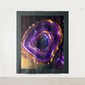 Schilderij van Paarse Amethist Geode Gold Wandkleed (Voorkant)