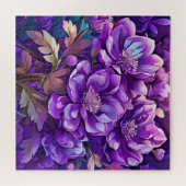 Schilderij van paarse bloemen legpuzzel (Horizontaal)