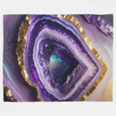 Schilderij van Paarse Edelsteen Geode Fleece Deken (Voorkant (Horizontaal))