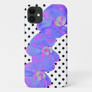 schilderij van Paarse waterverf Orchid, polka-stip Case-Mate iPhone Case