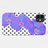 schilderij van Paarse waterverf Orchid, polka-stip Case-Mate iPhone Case (Achterkant (horizontaal))
