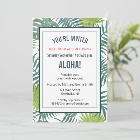 Schilderij van palmboombladeren Hawaïaans Kaart (Staand voorkant)