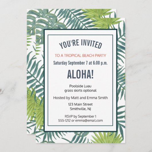 Schilderij van palmboombladeren Hawaïaans Kaart (Voorkant / Achterkant)