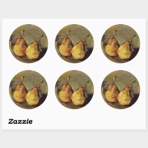 Schilderij van Paul Cezanne, Twee Peren, Ronde Sticker