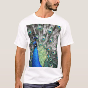 Schilderij van Peacock die zijn veren verspreidt T-shirt