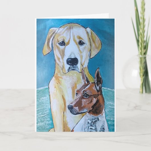 Schilderij van Perros en la Playa door Alfred Fox Kaart (Voorkant)