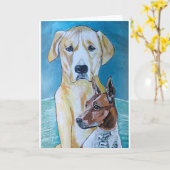 Schilderij van Perros en la Playa door Alfred Fox Kaart (Gele Bloem)