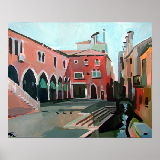Schilderij van Pescheria di Rialto Poster (Voorkant)