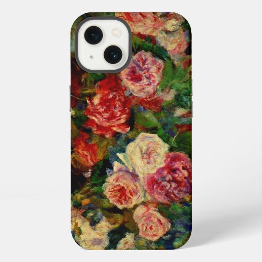 Schilderij van Pierre Renoir, Rozen, iPhone Hoesje (Achterkant)