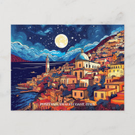 Schilderij van Positano Amalfi Coast Italië Art Tr Briefkaart