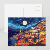 Schilderij van Positano Amalfi Coast Italië Art Tr Briefkaart (Voorkant / Achterkant)