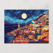 Schilderij van Positano Amalfi Coast Italië Art Tr Briefkaart (Voorkant)