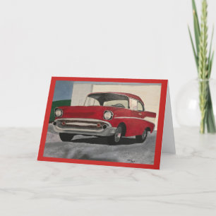 Schilderij van  Red American Car Kaarten