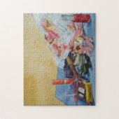 schilderij van retro - make up bag nog life legpuzzel (Verticaal)