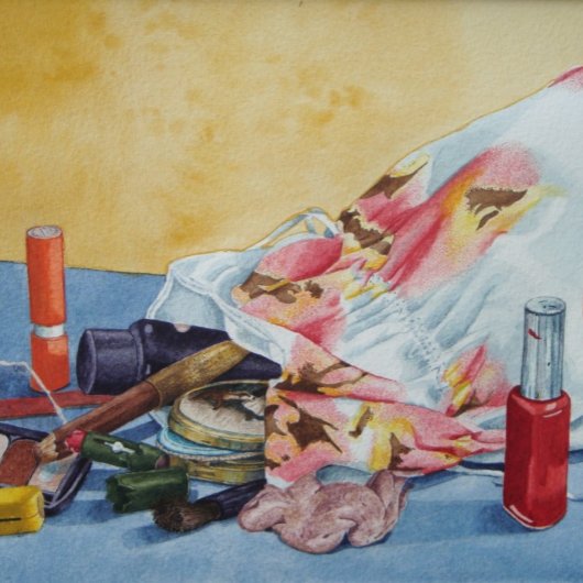 schilderij van retro - make up bag nog life legpuzzel