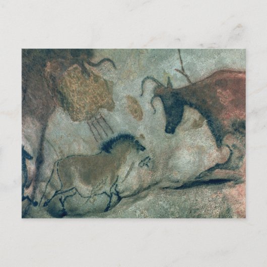 Schilderij van rotsen met een paard en een koe, c. briefkaart (Voorkant)