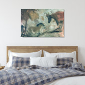 Schilderij van rotsen met een paard en een koe, c. canvas afdruk (Insitu (Slaapkamer))