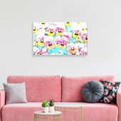 schilderij van roze gele waterverf canvas afdruk (Insitu (Woonkamer))