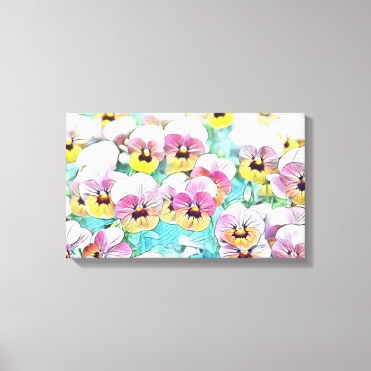 schilderij van roze gele waterverf canvas afdruk (Voorkant)