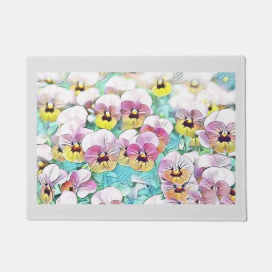 schilderij van roze gele waterverf deurmat (Voorkant)