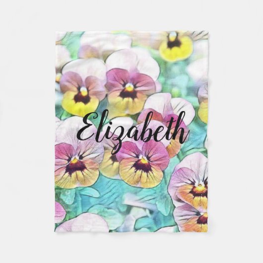 schilderij van roze gele waterverf fleece deken (Voorkant)