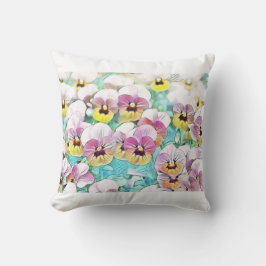 schilderij van roze gele waterverf kussen