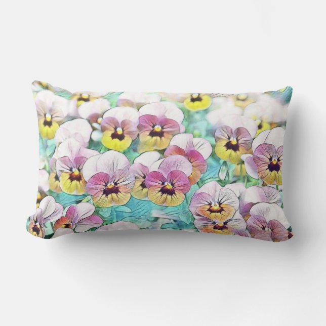 schilderij van roze gele waterverf kussen (Voorkant)