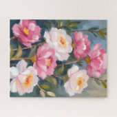 Schilderij van roze pioenrozen boeket legpuzzel (Horizontaal)
