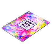 schilderij van roze waterverf bloemen notitieboek (Linkerzijde)