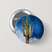 schilderij van Saguaro Cactus Ronde Button 5,7 Cm (Voorkant /achterkant)
