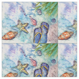 schilderij van Sanibel Island Flip Flop waterverf Stof