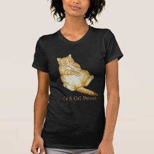 Schilderij van schattige kat slapen gember kitten t-shirt