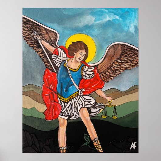 Schilderij van Sint-Michaël de Aartsengel door Alf Poster (Voorkant)