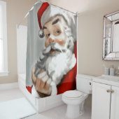 Schilderij van Sinterklaas op Grijs Douchegordijn (In situ)