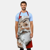 Schilderij van Sinterklaas op Grijs Schort (Gedragen)