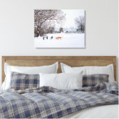 schilderij van sneeuwscand met honden canvas afdruk (Insitu (Slaapkamer))