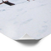 schilderij van sneeuwscand met honden poster (Hoek)