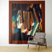 Schilderij van Stack of Old Books Wandkleed (In situ)