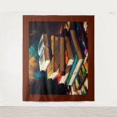 Schilderij van Stack of Old Books Wandkleed (Voorkant)