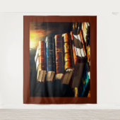 Schilderij van Stack of Old Books Wandkleed (Voorkant)