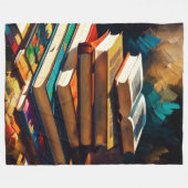 Schilderij van Stapel van Oude Boeken Gezellig Lez Fleece Deken (Voorkant (Horizontaal))