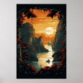 Schilderij van Sunrise Over Mountains Poster ArtPr (Voorkant)