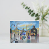 schilderij van Tetley tea van street scène Briefkaart (Staand voorkant)