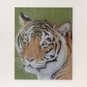 schilderij van tijger met droevige ogen grote kat legpuzzel (Verticaal)